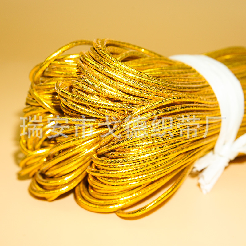 廠家直銷金色銀色圓包芯彈力繩 工藝牛筋吊牌繩金蔥線