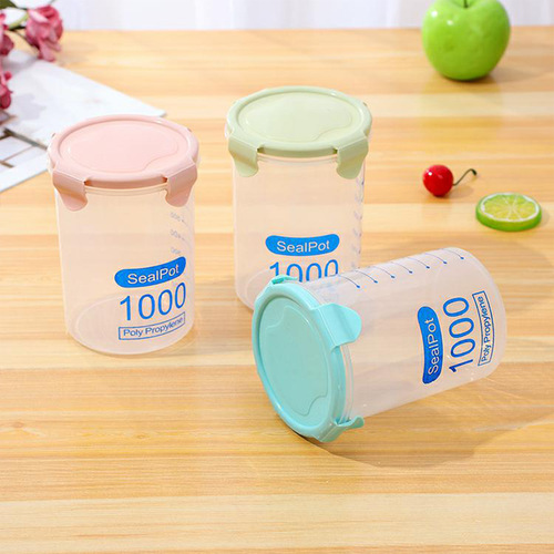 Kitchen transparent plastic sealed jar storage jar grain storage box portable snack milk powder sealed jar wholesale