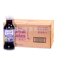 Great Lakes上好佳大湖紫葡萄汁玻璃瓶装果汁饮料250ml*24瓶整箱