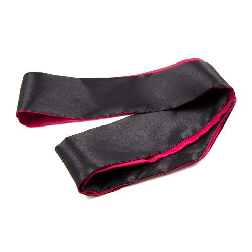 Manufacturer's simulated silk two-color eye mask, hot selling hand-tied satin red black bondage mask, flirting toy face covering