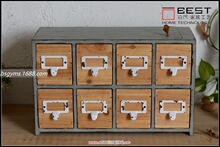 美式 zakka风英文做旧木柜  首饰收纳盒 杂货抽屉装饰柜