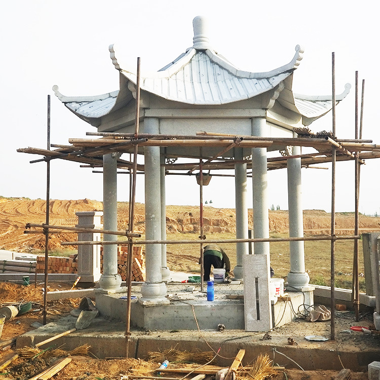 加工定制欧式亭子石雕亭子长廊 户外广场景观装饰石凉亭|ru