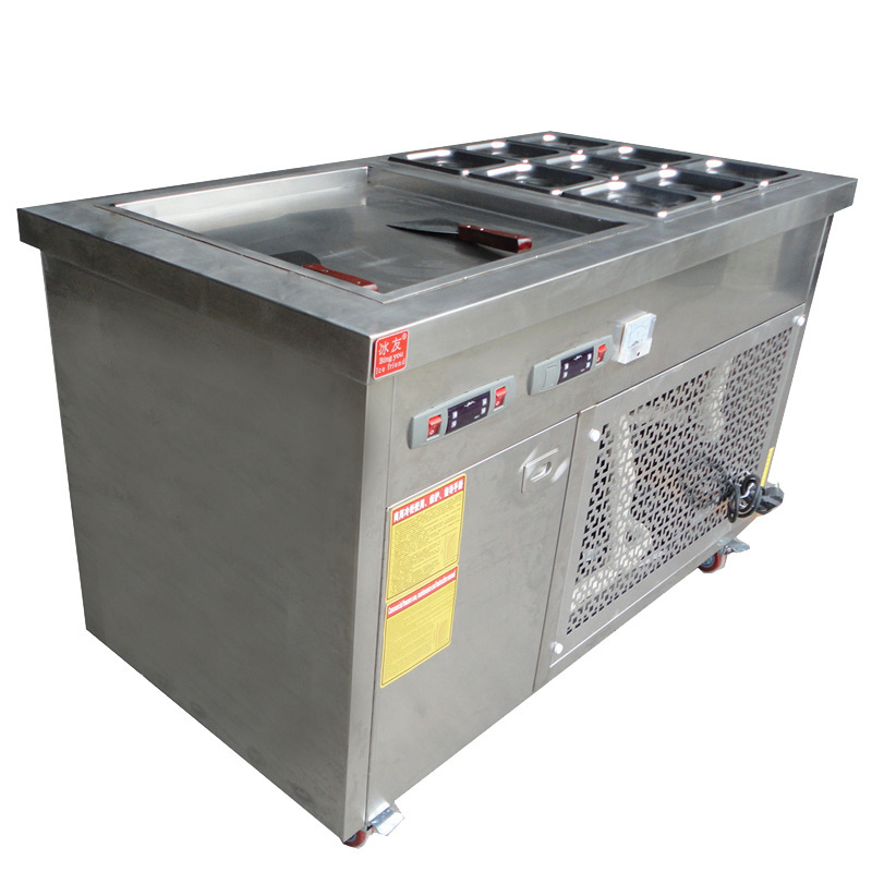 Fried Ice Cream Machine Thai Fried Yogurt Machine Single Square Pan with Crisper Fried Ice Machine Guangzhou Fried Ice Machine Manufacturer Fried Ice Cream Machine Thai Fried Yogurt Machine Single Square Pan with Crisper Fried Ice Machine Guangzhou Fried Ice Machine Manufacturer