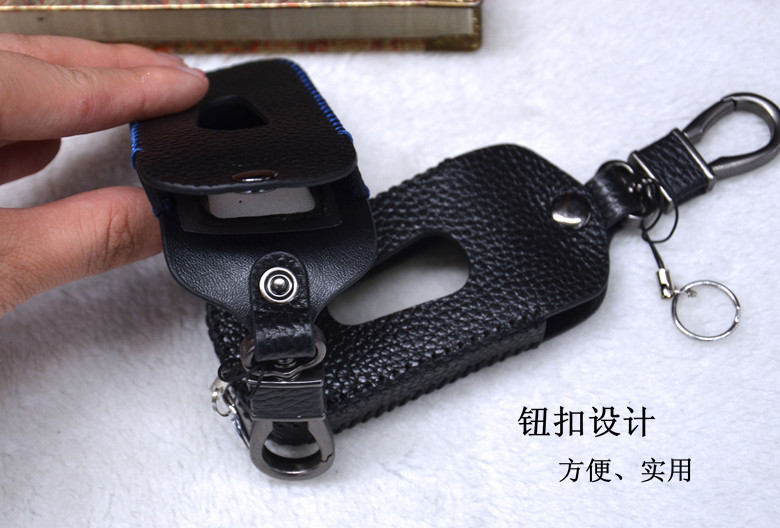 First-layer cowhide car remote control cover Genuine leather car key bag Universal style genuine leather hand-threaded and stitched key bag