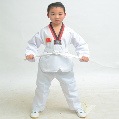 children Tae Kwon Do pure cotton Polyester cotton adult Tae Kwon Do Spring and summer Uniforms Length Taekwondo Training clothes