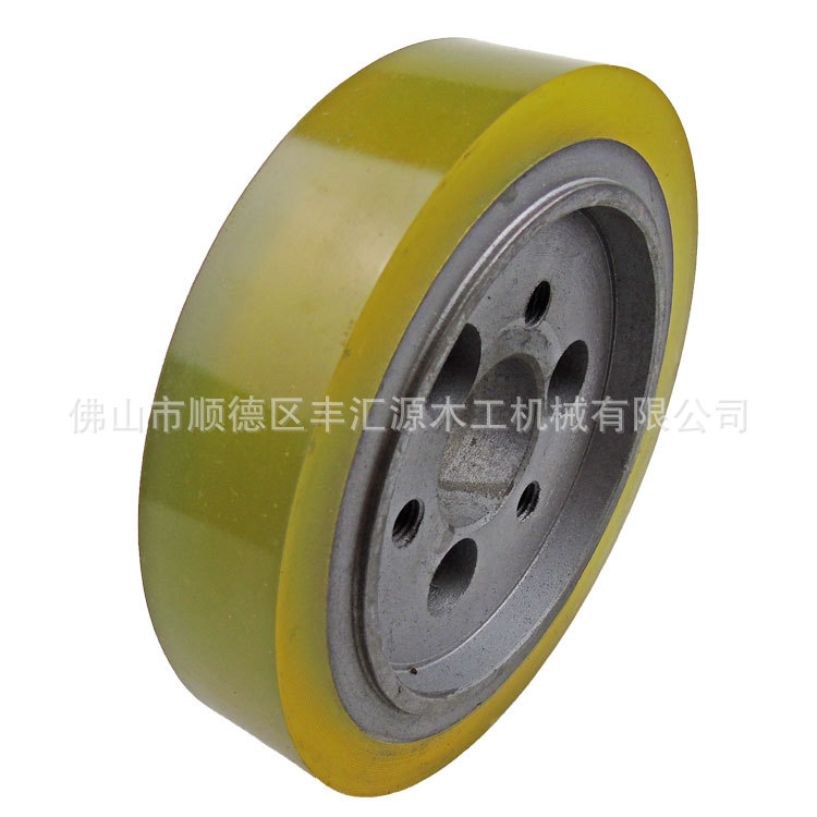 富豪四面刨胶轮140*25*35六螺丝孔压轮聚胺脂胶轮