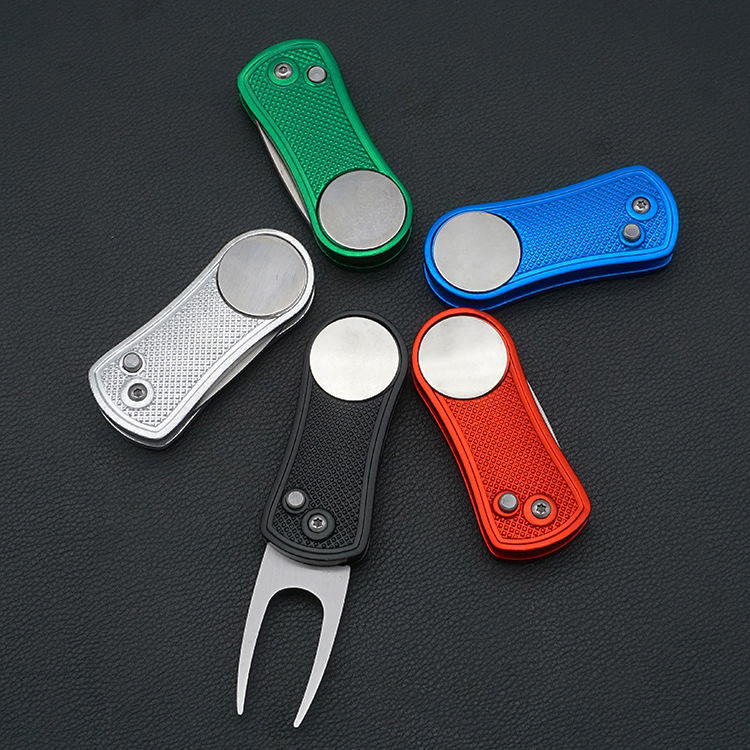 热销不锈钢高尔夫果岭叉铝柄折叠高尔夫球叉高品质高尔夫配件现货