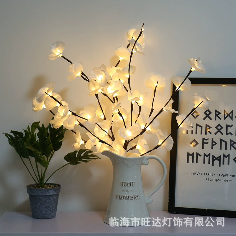 Светильник-ветка Phalaenopsis LED, реалистичные орхидеи на гирлянде для дома, батарейный, 0,23 кг