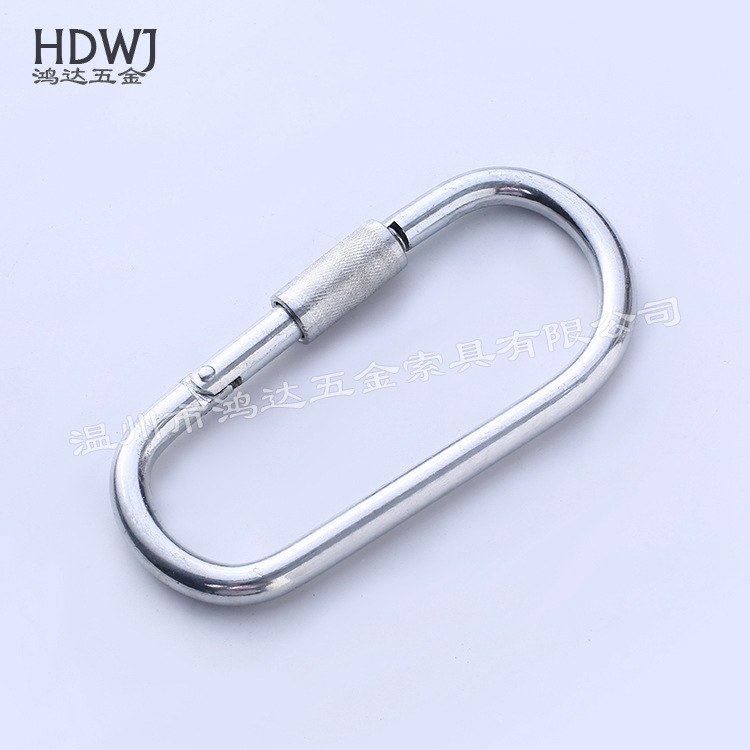 厂家生产定制 镀锌安全扣 快挂弹簧扣 登山扣铁链挂扣救生绳挂钩