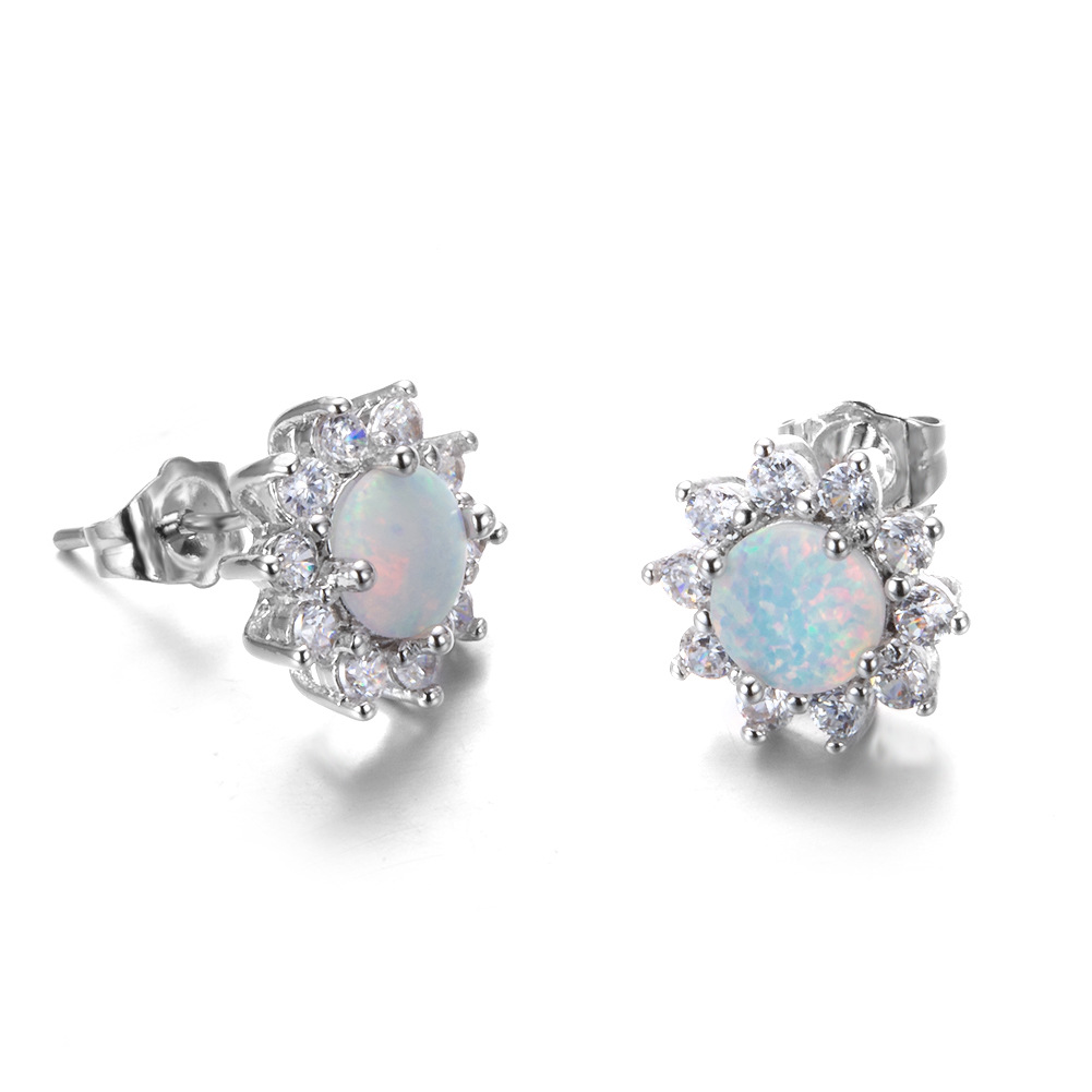 Opal Earrings White
