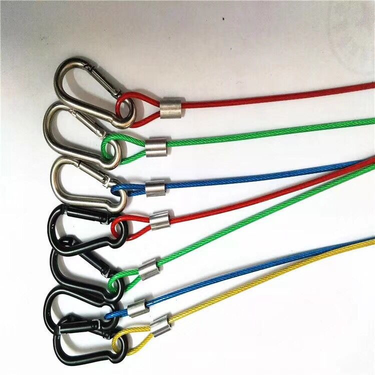 304不锈钢钢丝绳加工 镀锌包胶钢丝绳 吊灯钢丝绳 彩色包胶钢丝绳