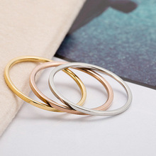 韓版光面情侶不銹鋼指環女配飾潮流新品時尚簡約三色戒指