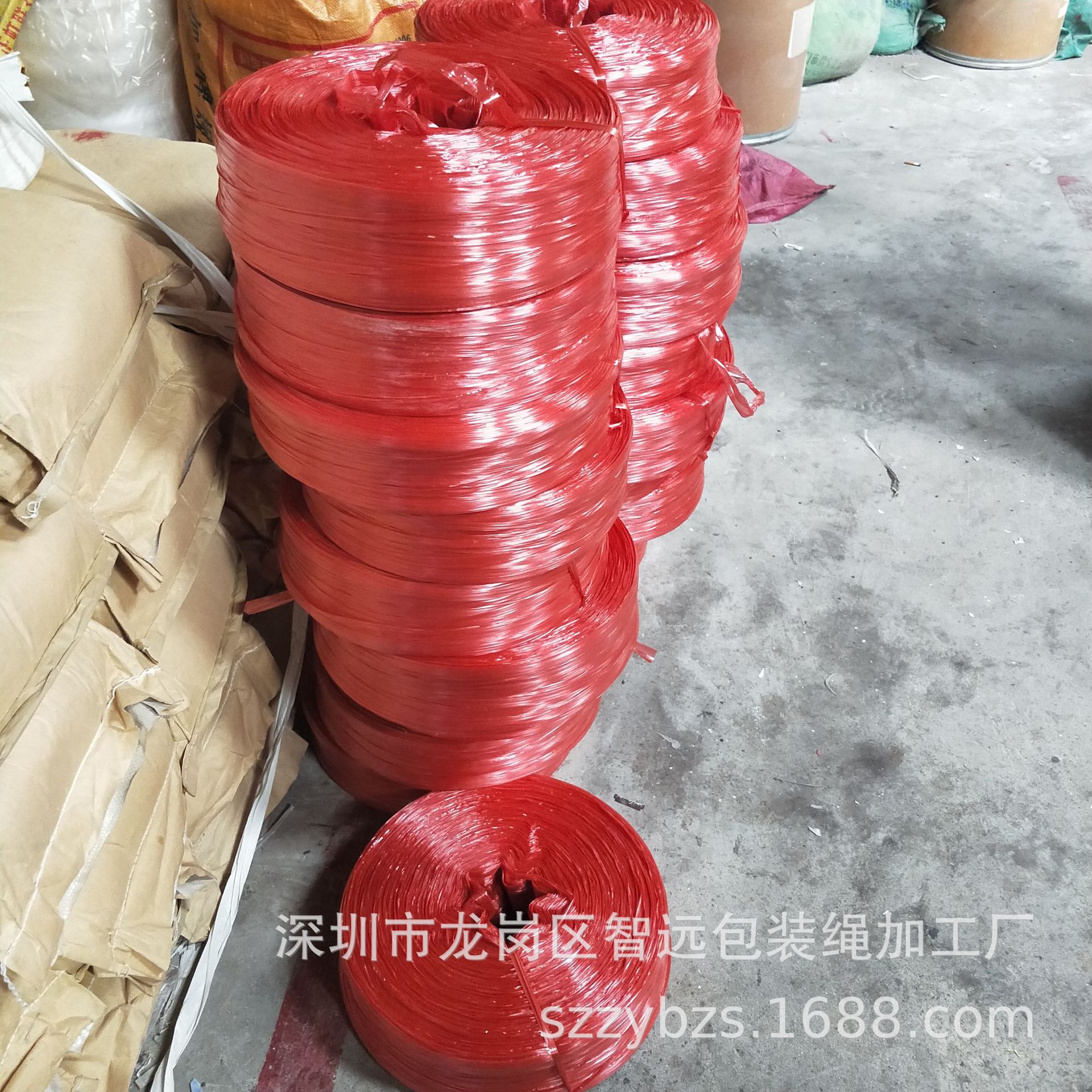 厂家供应PP半新料红色草丙包装绳塑料绳捆扎绳打包绳