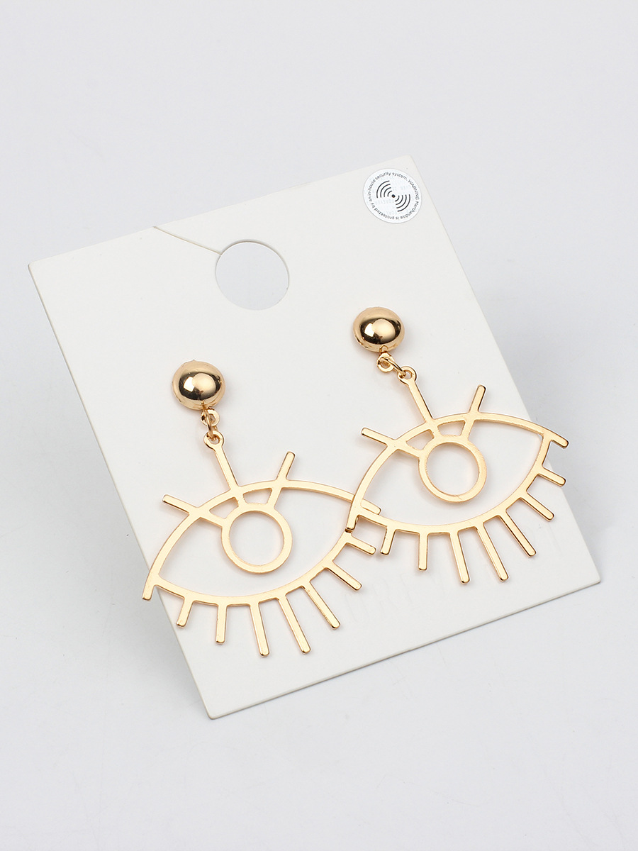 5g Weight Earrings Classification Wedding, Travel Occasion Women'S Gender Gold, Silver Color Exaggerated Eye Earrings 8