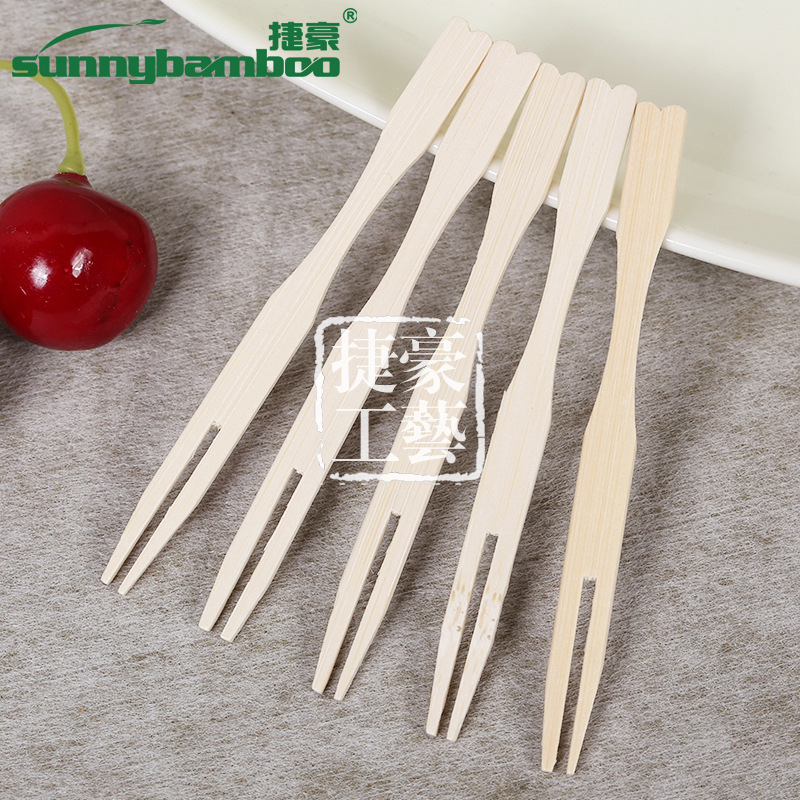 Factory direct sales, milk tea shop, flat-head fruit fork, bamboo cake and pastry fork, wooden disposable fruit fork, custom fruit fork, bamboo skewer detail image 7