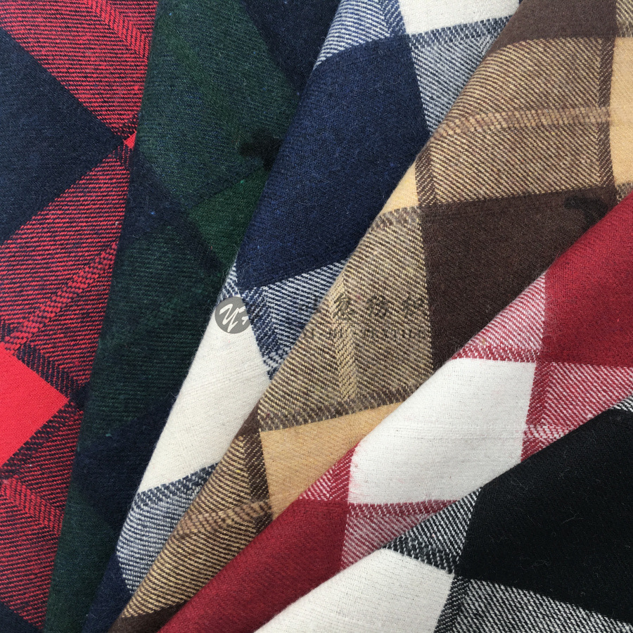 色织格子 全棉磨毛 秋冬款男女时尚衬衫面料 厂家直销 现货供应