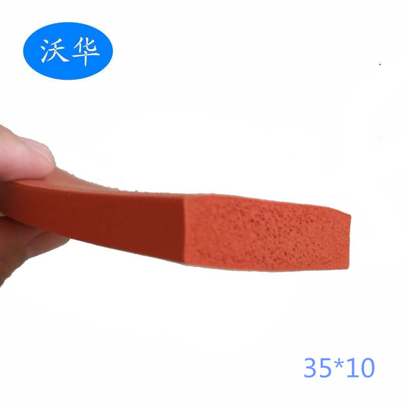 供应硅胶发泡密封条 耐高温方形硅胶密封条 红色35*10硅胶密封条
