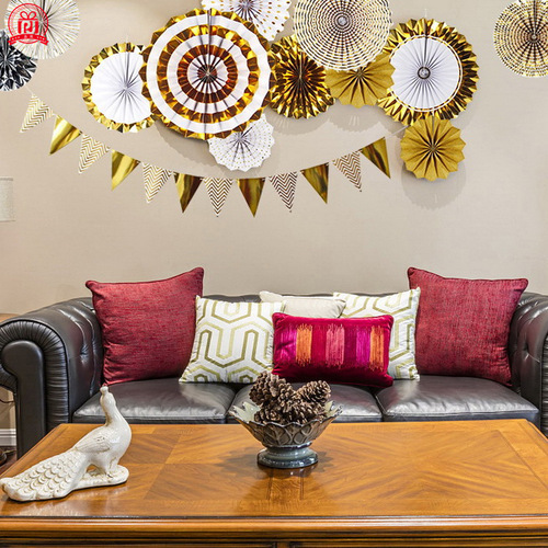 Product: Simple Paper Fan Flower Decor Background Wall DIY Shopping Mall Store Opening Background Arrangement Birthday Party Decor Supplies