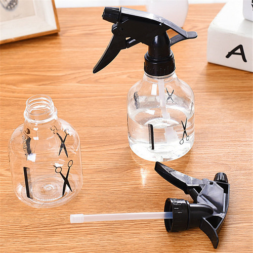 Hairdressing water spray bottle, spray bottle, transparent makeup push-type barber shop 250ml scissor watering bottle