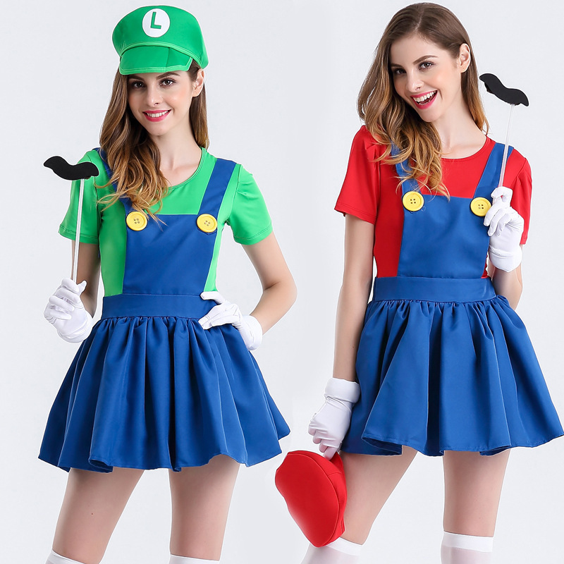 Super Mary costume female cute dress suit masquerade party cos role play stage costume