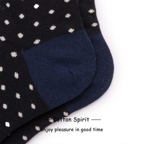 Cotton Spirit Unisex style small polka dot cotton mid-calf socks for men and women, classic polka dot all-season socks