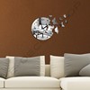 Mirror wall hanging clock creative living room hanging clock sofa background wall clock 3D acrylic butterfly wall sticker WC1137