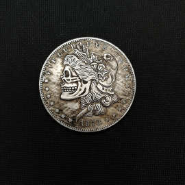 1878骷髅头流浪款仿古工艺品徽章摆件金属复古钱币古玩创意硬币