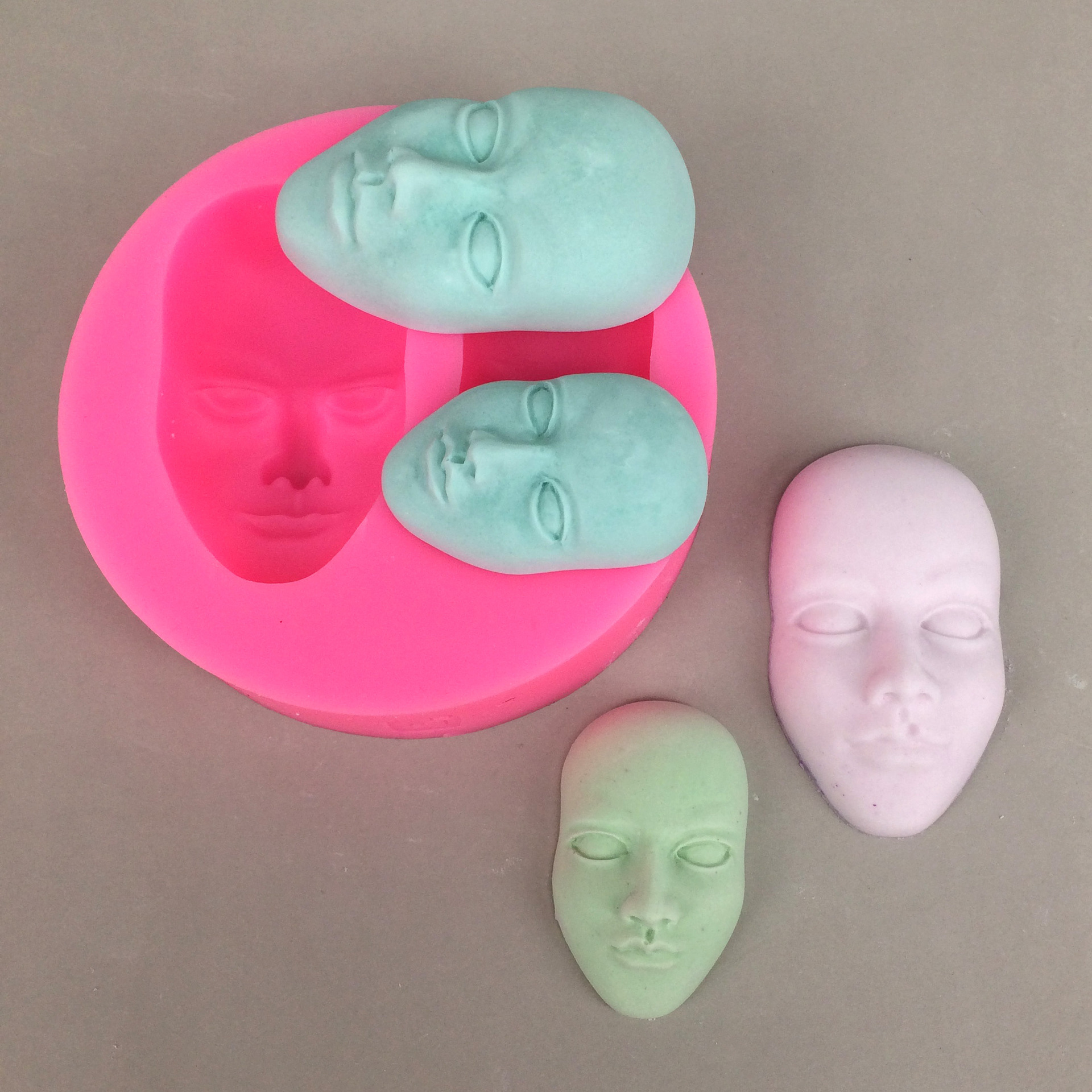 U1023 face cake mold baking tools silicone mold chocolate biscuit sugar soap mold