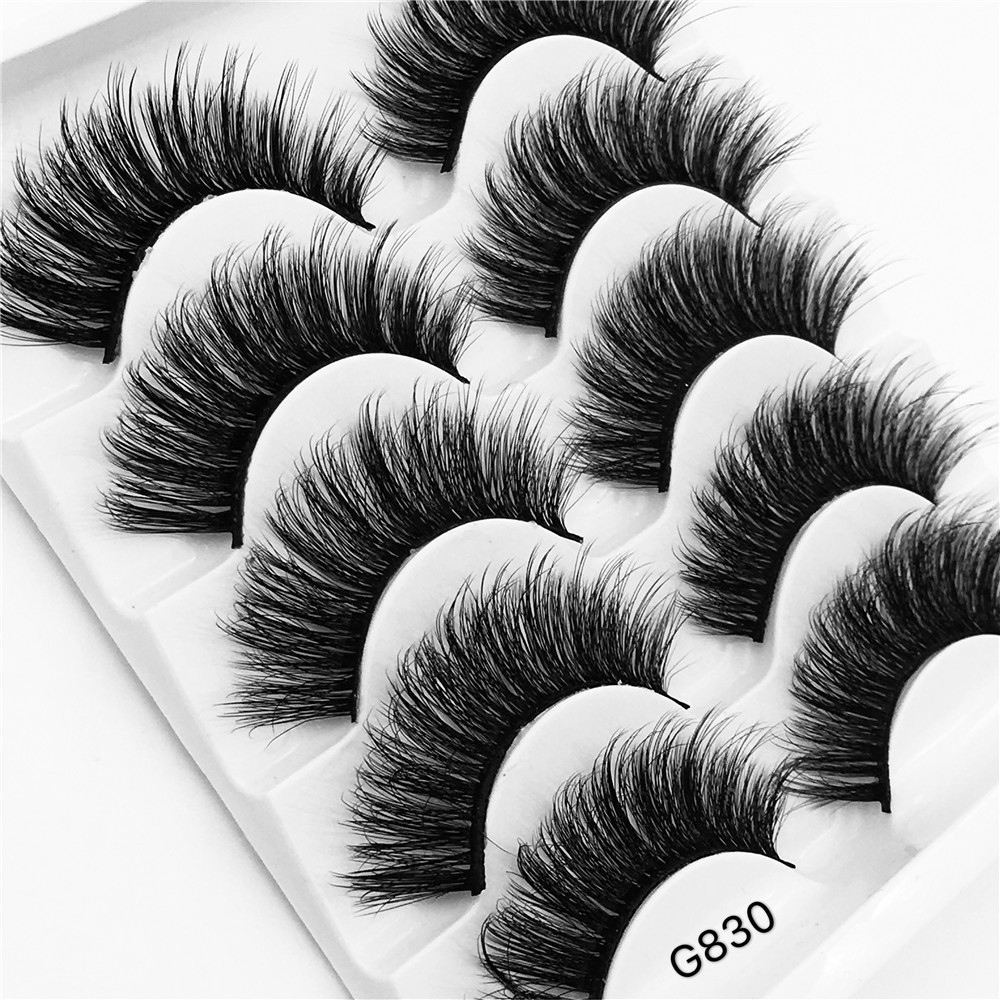 Fashion Mink Hair 5 Pairs Thick Natural Nude Makeup False Eyelashes display picture 32