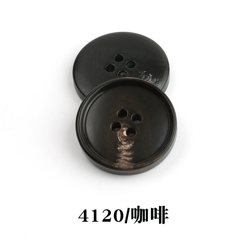 Spot wholesale resin pattern button suit button round edge four-eye coat windbreaker suit jacket button 4100