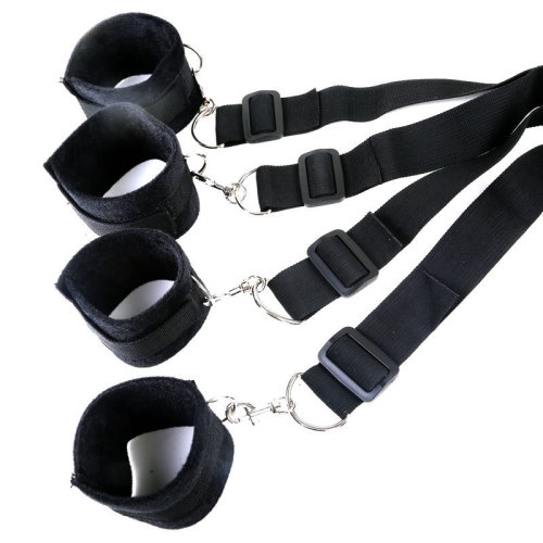 Adult sex toy bondage bed binding strap couple couple bed hand and foot cuffs short plush props