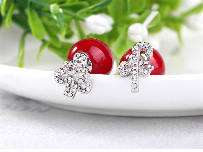 Fashion Snowflake Deer Alloy Inlay Rhinestones Women's Ear Studs 1 Pair display picture 8