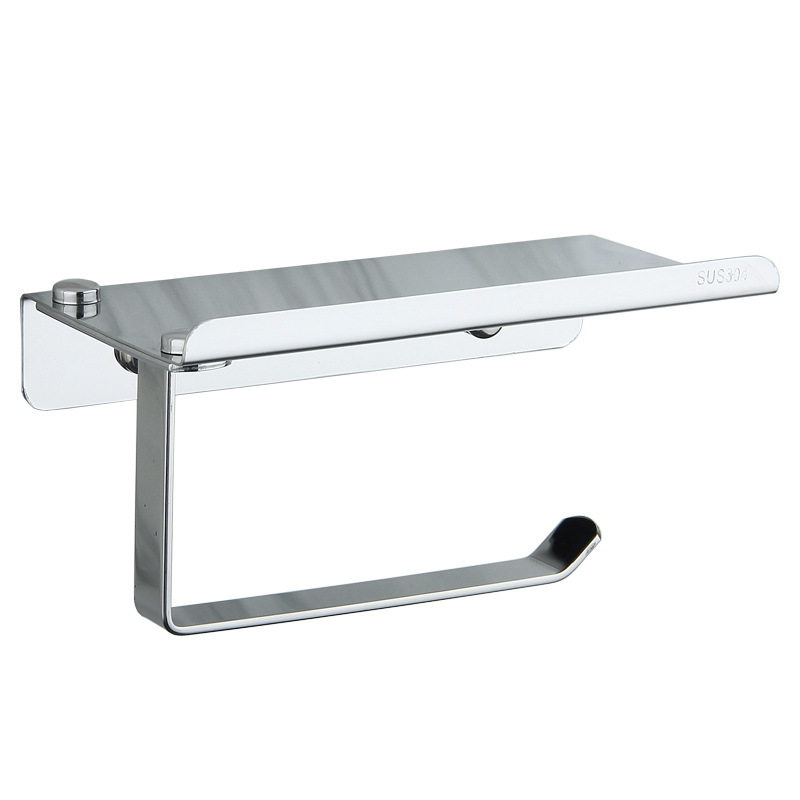 304不锈钢纸巾架手机架促销特价浴室卷纸架 免打孔浴室置物架批发