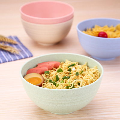 Wheat Straw 6 Large bowl household Soup bowl Anti scald Rice bowl student dormitory A bowl of instant noodles 15cm