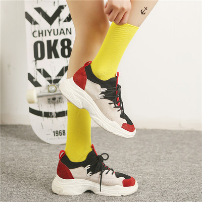 【包邮】新款彩色堆堆袜日系秋冬紫色袜子复古森系短靴袜套长筒袜|ru