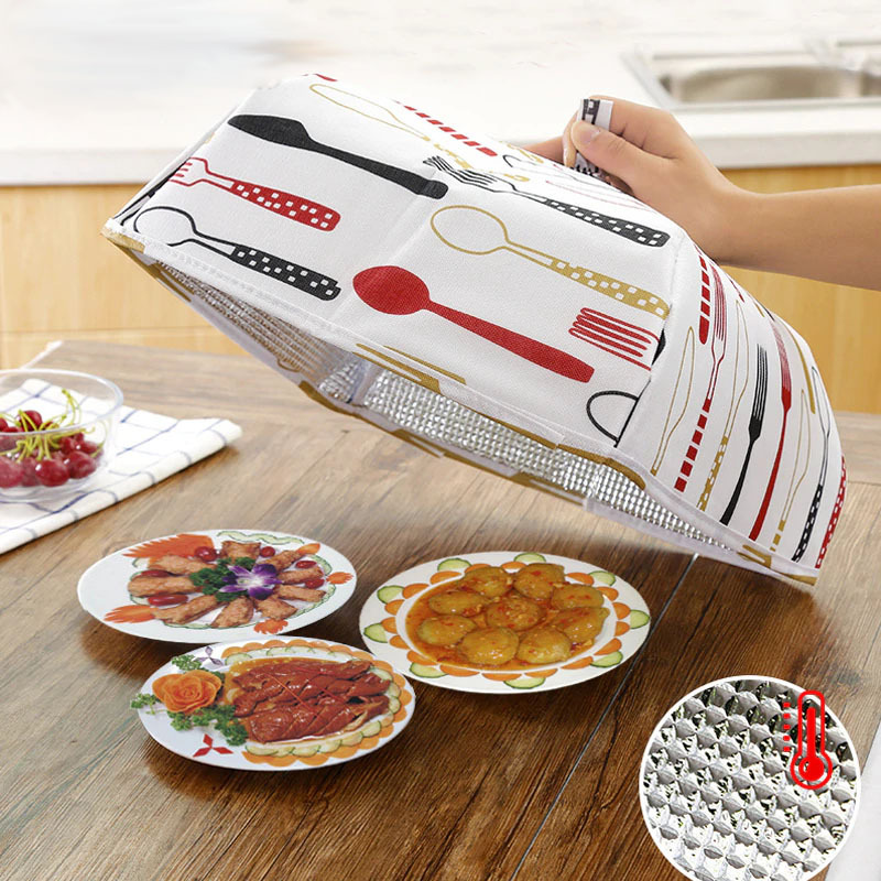 創意防塵保溫折疊菜罩餐桌罩廚房飯菜罩鋁箔食物罩餐桌防塵罩菜罩