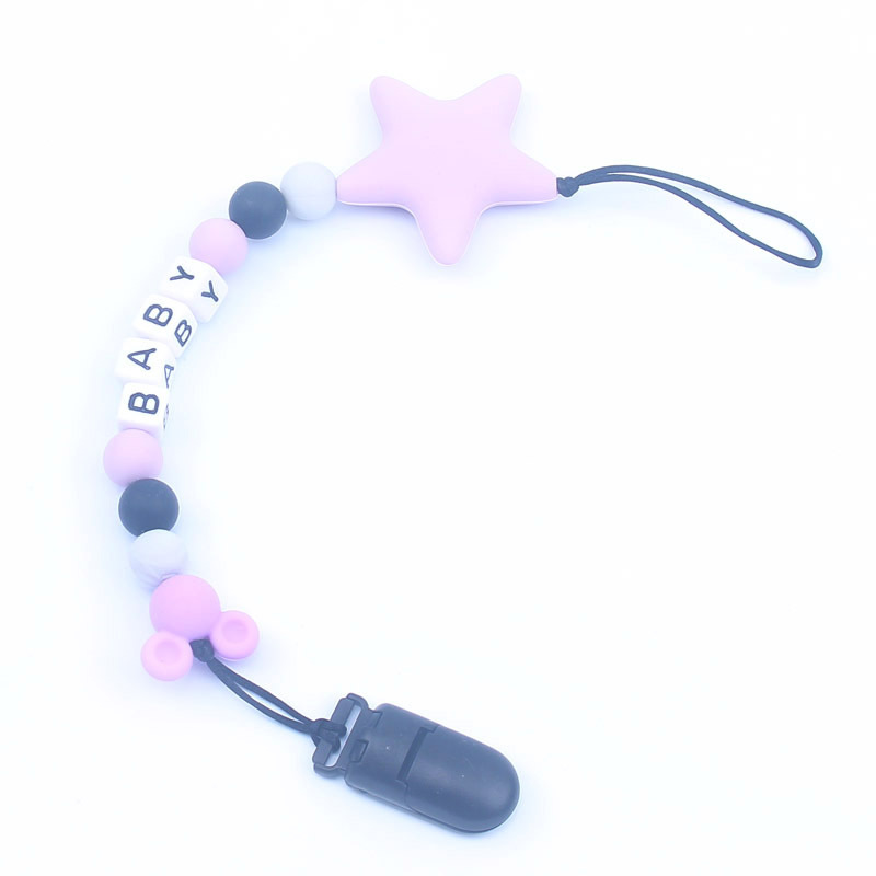 Suministros para bebés Cadena de chupete de silicona Baby Big Star juguete de silicona dientes molienda mordedor Comercio exterior Nuevo