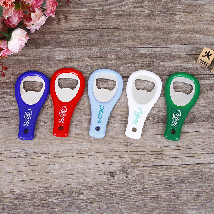 啤酒开瓶器批发印制logo 广告塑料启瓶器钥匙扣不锈钢啤酒瓶起子详情7