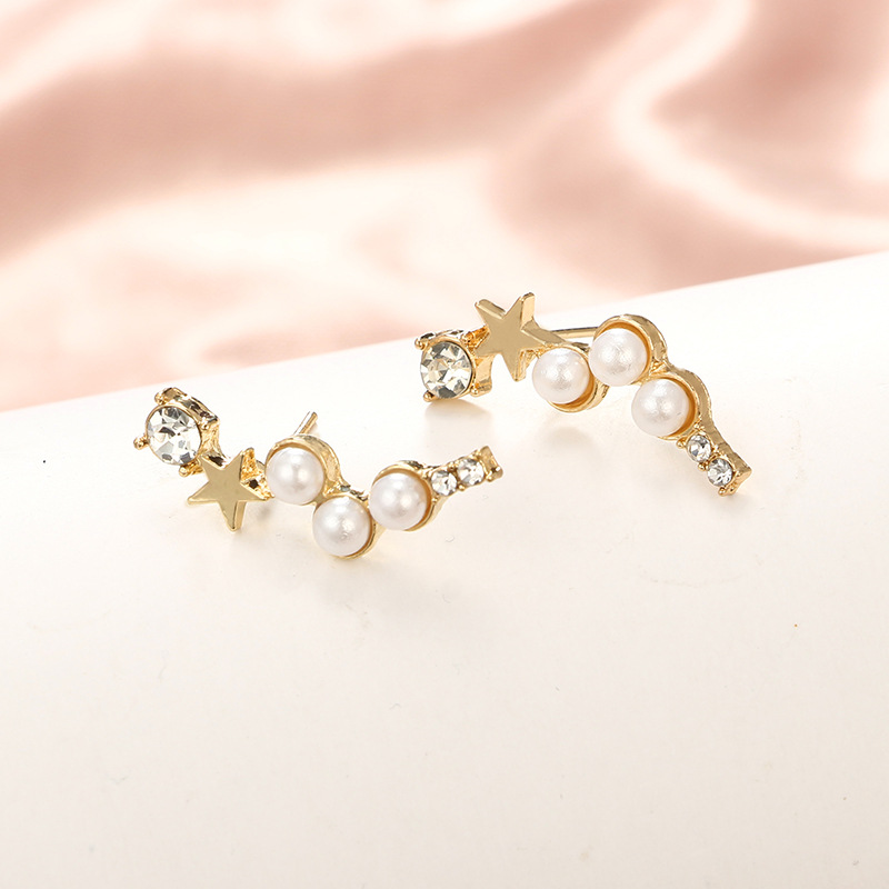 Fashion Pearl Diamond Earrings display picture 4