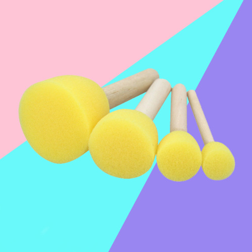 Children's Doodle DIY Painting Sponge Stamp Mushroom Head Kindergarten Stamping Drawing Art Brush Wholesale