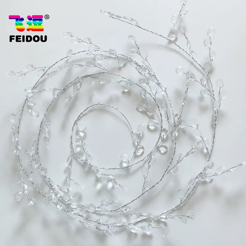 Декоративная лоза (FEIDOU) 1,5 м — акриловые капельки, гибкая проволочная гирлянда