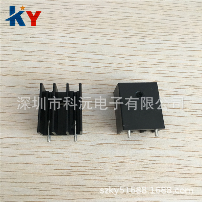 铝制小型散热片 25*16.5*16MM 黑色 双针 TO220芯片散热器