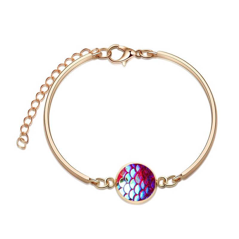 Mode Vente Chaude Nouvel Argent Rond Multicolore Sirène Bracelet En Forme D&#39;amour Bijoux En Gros display picture 9