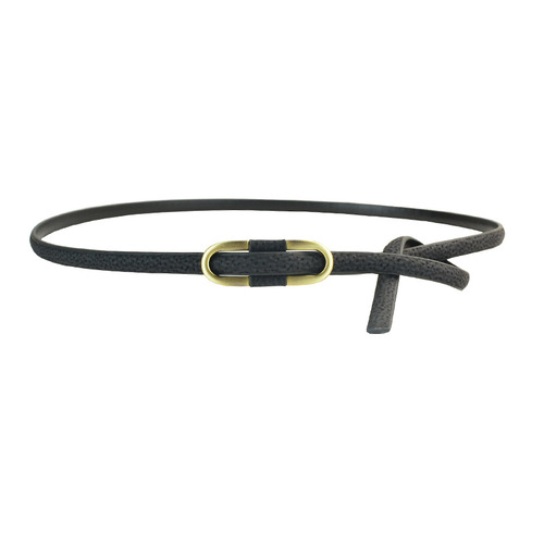 Genuine leather thin belt women's belt pigskin retro simple pin buckle decorative trouser belt fur dress sweater