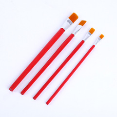 Direct Manufacturer Supply Red Rod Nylon Painting Brush, Red Wood Handle Nylon Color Brush, Gouache Watercolor Acrylic Painting Brush