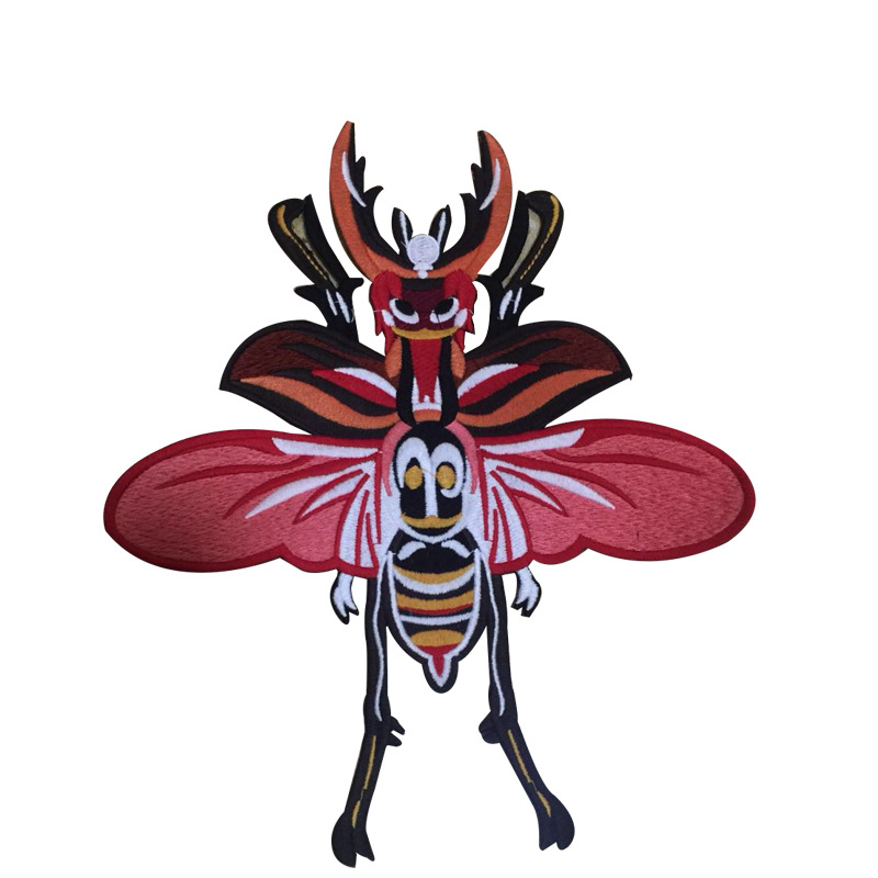 厚实棉线刺绣布贴 高密度蜻蜓布贴 服装辅料网红款服饰设计外贸