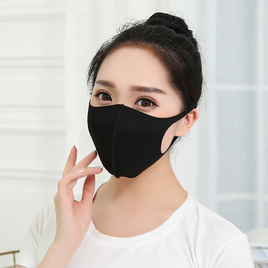 時尚男女防塵透氣可清洗易呼吸純棉黑色潮明星同款非壹次性口罩1