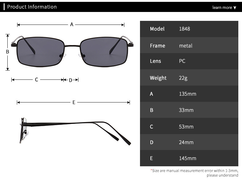 Capsule-shaped Narrow Retro Sunglasses European And American Catwalk Square Sunglasses display picture 16