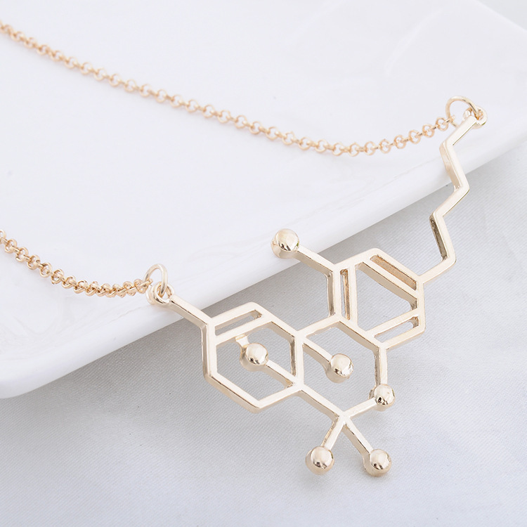 Women's Necklace Chain Clavicle Chain Fashion Popular Personality Jewelry Physical And Chemical Biological Molecular Structure Necklace Accessories display picture 3