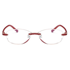 Women's Ultra-Light TR90 Frameless Diamond Cut Anti-Blue Light Reading Glasses Online Protective Sunglasses Trendy Reading Glasses